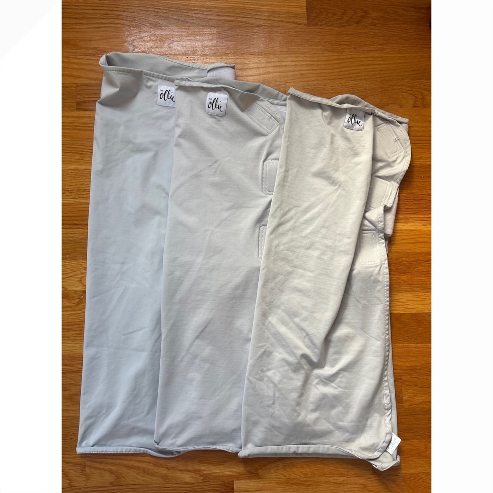 Lot of 3 The Ollie World Swaddle Stone Gray Adjustable Baby Wrap Bundle